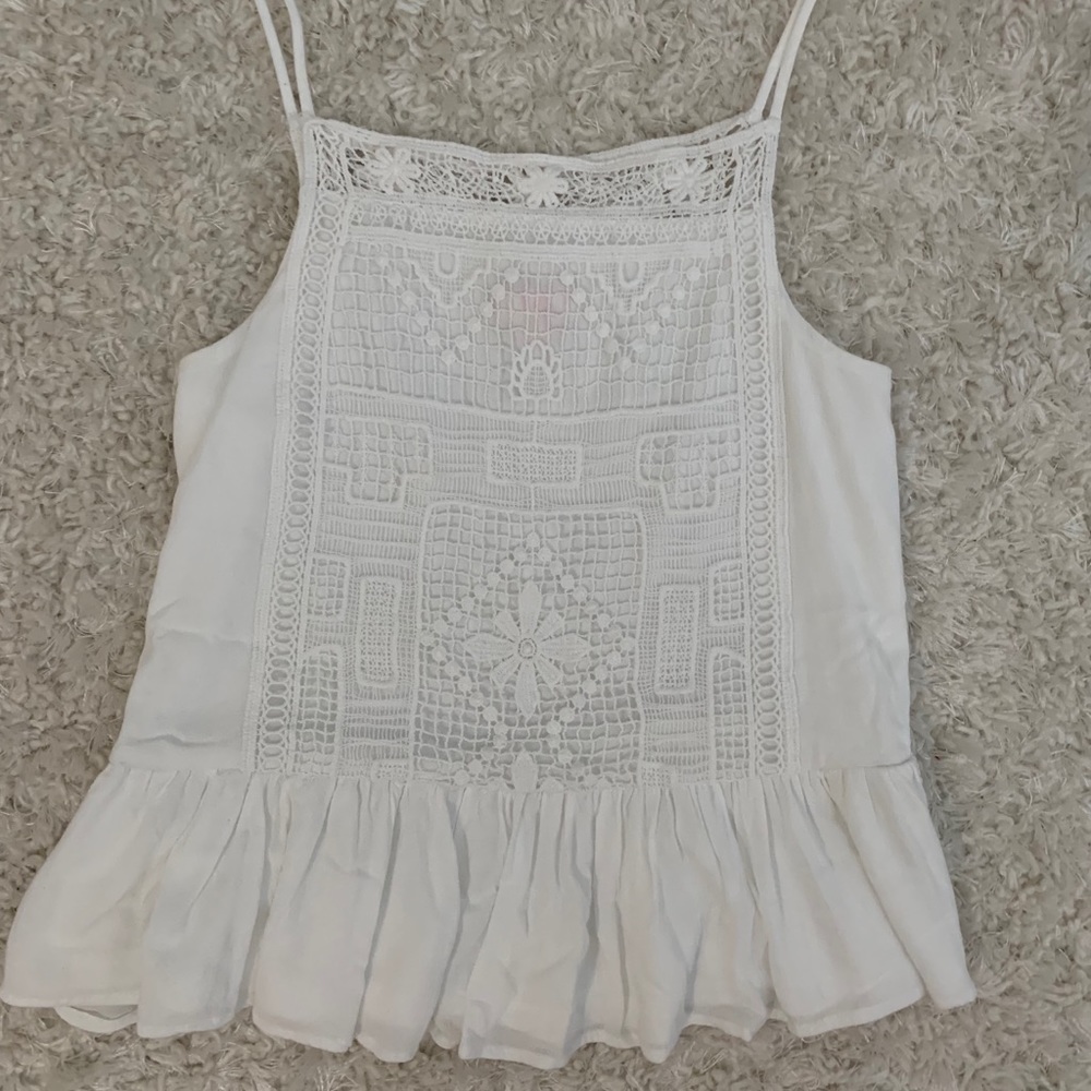 Peplum lace tank